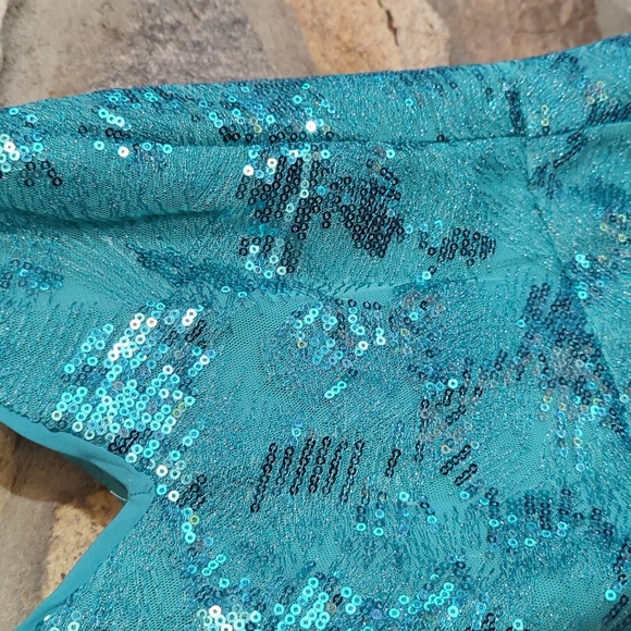 Lulus Glittering Presence Teal Green Sequin Lace-Up Maxi Dress - Picture 8 of 14